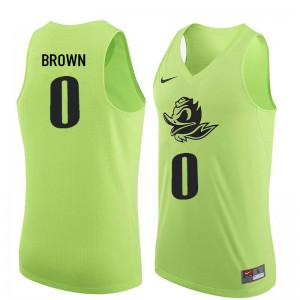 #0 Troy Brown University of Oregon Men's Basketball Embroidery Jerseys Electric Green