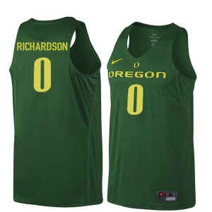 #0 Will Richardson UO Men's Basketball Basketball Jerseys Dark Green