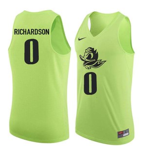#0 Will Richardson Ducks Men's Basketball University Jerseys Electric Green