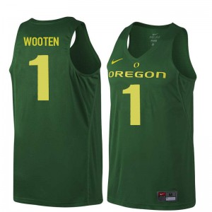 #1 Kenny Wooten UO Men's Basketball Embroidery Jersey Dark Green