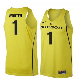 #1 Kenny Wooten Oregon Men's Basketball Player Jerseys Yellow