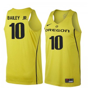 #10 Victor Bailey Jr. Ducks Men's Basketball College Jersey Yellow