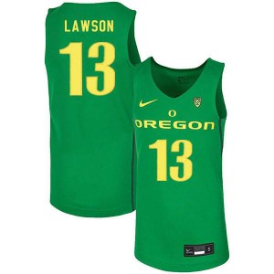 #13 Chandler Lawson Ducks Men's Basketball College Jersey Green