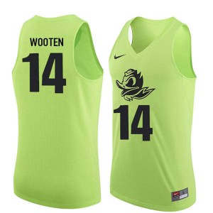 #14 Kenny Wooten Oregon Men's Basketball Stitched Jersey Electric Green