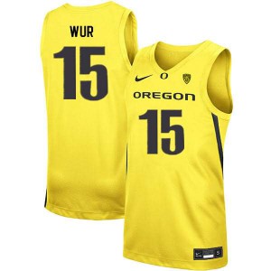 #15 Lok Wur Ducks Men's Basketball Player Jersey Yellow