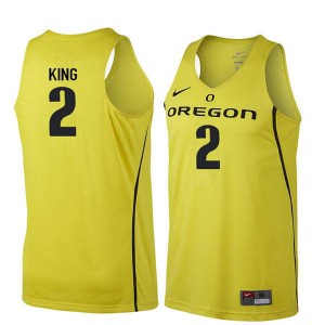 #2 Louis King Oregon Ducks Men's Basketball Embroidery Jersey Yellow