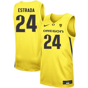 #24 Aaron Estrada Oregon Ducks Men's Basketball Alumni Jersey Yellow