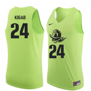 #24 Abu Kigab Ducks Men's Basketball Stitched Jersey Electric Green