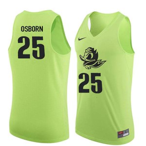 #25 Luke Osborn Ducks Men's Basketball Player Jersey Electric Green