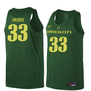 #33 Francis Okoro University of Oregon Men's Basketball Official Jerseys Dark Green