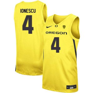 #4 Eddy Ionescu University of Oregon Men's Basketball High School Jersey Yellow