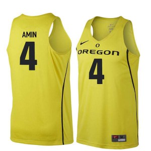 #4 Ehab Amin Oregon Ducks Men's Basketball Alumni Jerseys Yellow