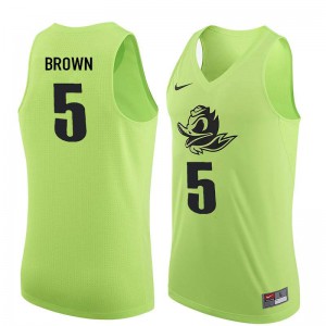 #5 Elijah Brown University of Oregon Men's Basketball Alumni Jerseys Electric Green