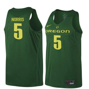 #5 Miles Norris Oregon Men's Basketball Stitched Jerseys Dark Green