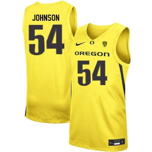 #54 Will Johnson Ducks Men's Basketball College Jersey Yellow