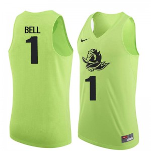 #1 Jordan Bell Ducks Men's Basketball Official Jerseys Electric Green