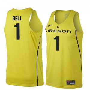#1 Jordan Bell Oregon Men's Basketball College Jersey Yellow
