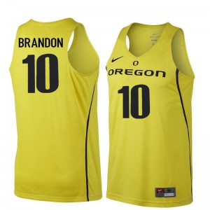 #10 Terrell Brandon Oregon Men's Basketball Official Jersey Yellow