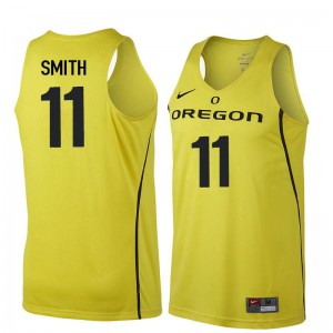 #11 Keith Smith Oregon Men's Basketball Stitch Jerseys Yellow