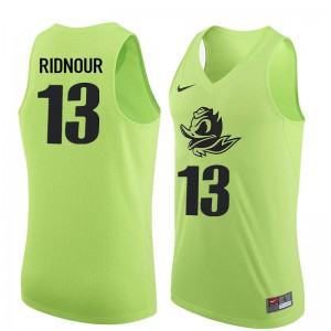 #13 Luke Ridnour University of Oregon Men's Basketball Embroidery Jerseys Electric Green