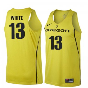 #13 Paul White University of Oregon Men's Basketball High School Jersey Yellow