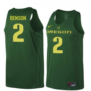 #2 Casey Benson Oregon Ducks Men's Basketball University Jersey Dark Green