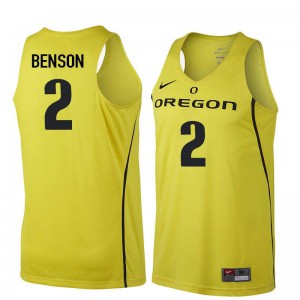 #2 Casey Benson UO Men's Basketball Basketball Jersey Yellow