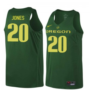 #20 Fred Jones Oregon Ducks Men's Basketball Basketball Jersey Dark Green