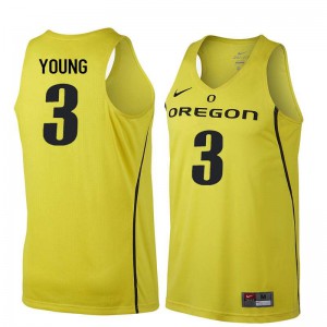 #3 Joseph Young Oregon Ducks Men's Basketball NCAA Jerseys Yellow