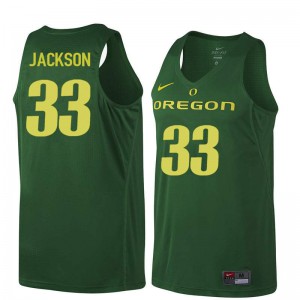 #33 Luke Jackson University of Oregon Men's Basketball Embroidery Jersey Dark Green