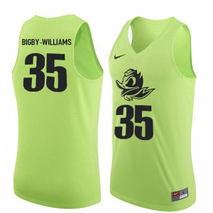 #35 Kavell Bigby-Williams University of Oregon Men's Basketball High School Jerseys Electric Green