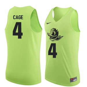 #4 M.J. Cage Ducks Men's Basketball Alumni Jerseys Electric Green
