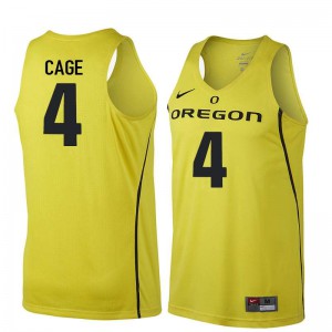 #4 M.J. Cage UO Men's Basketball NCAA Jersey Yellow