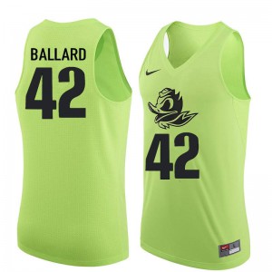 #42 Greg Ballard University of Oregon Men's Basketball Official Jerseys Electric Green