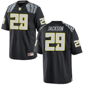 #29 Adrian Jackson Oregon Ducks Men's Football Replica Stitched Jerseys Black