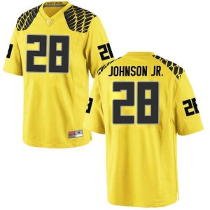 #28 Andrew Johnson Jr. Oregon Ducks Men's Football Game Stitch Jerseys Gold