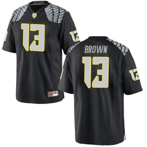 #13 Anthony Brown Oregon Men's Football Replica Stitch Jerseys Black