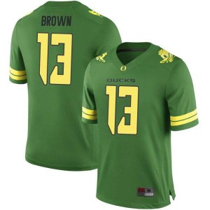 #13 Anthony Brown Oregon Men's Football Replica Embroidery Jersey Green