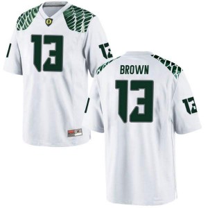 #13 Anthony Brown Oregon Ducks Men's Football Replica Football Jersey White