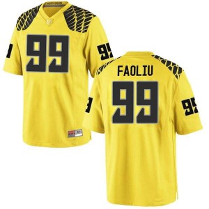 #99 Austin Faoliu Ducks Men's Football Game University Jerseys Gold