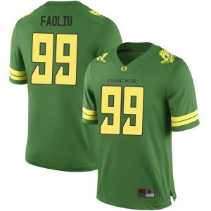 #99 Austin Faoliu UO Men's Football Game Player Jerseys Green