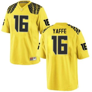 #16 Bradley Yaffe University of Oregon Men's Football Replica Stitched Jersey Gold