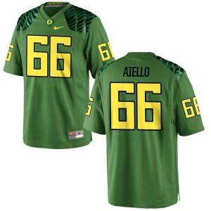 #66 Brady Aiello Ducks Men's Football Replica Alternate Stitch Jersey Apple Green