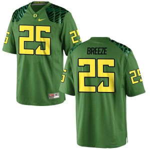 #25 Brady Breeze Oregon Men's Football Authentic Alternate Official Jerseys Apple Green