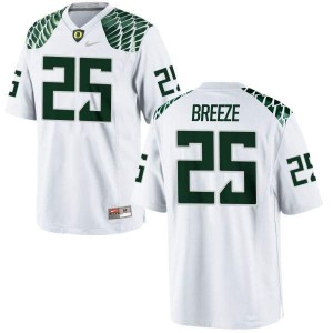 #25 Brady Breeze Oregon Men's Football Game Embroidery Jersey White