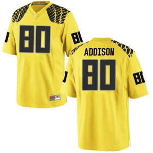 #80 Bryan Addison Oregon Ducks Men's Football Game Football Jerseys Gold