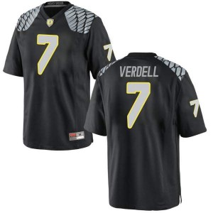 #7 CJ Verdell Ducks Men's Football Replica Official Jerseys Black