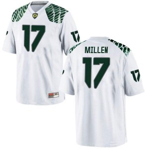 #17 Cale Millen Ducks Men's Football Game University Jersey White