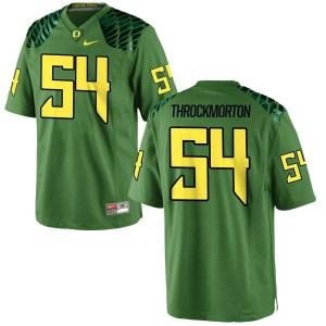 #54 Calvin Throckmorton Oregon Men's Football Authentic Alternate NCAA Jerseys Apple Green