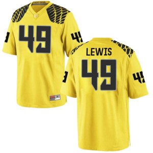 #49 Camden Lewis Oregon Ducks Men's Football Replica Stitched Jersey Gold